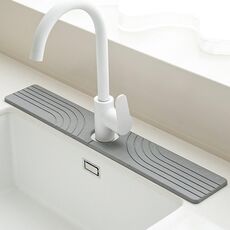 Tappetino per asciugatura del lavandino del rubinetto, pietra di diatomee, antispruzzo, assorbente, per il drenaggio del lavandino, colore: K01 grigio scuro (40x10 cm)