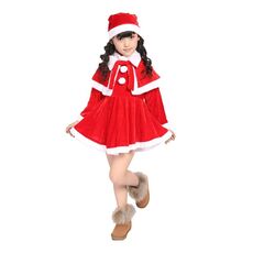 Costume da gioco di ruolo per spettacoli natalizi per bambini, taglia: 130 cm (ragazze)