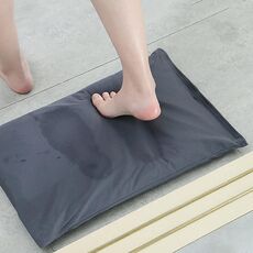 Tappetino per il bagno in terra di diatomee, assorbente d'acqua, ad asciugatura rapida, antiscivolo, morbido, dimensioni: 60x40 cm (grigio scuro)