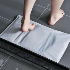 Tappetino per il bagno in terra di diatomee, assorbente d'acqua, ad asciugatura rapida, antiscivolo, morbido, dimensioni: 60x40 cm (grigio chiaro)