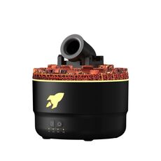 Umidificatore per aromaterapia a forma di torretta con timer a 3 velocità, luce ambientale a 7 colori, spina USA, nero