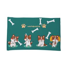 Tappetino per il bagno in terra di diatomee, assorbente, ad asciugatura rapida, antiscivolo, morbido, stile: simpatico Corgi (52x32 cm)