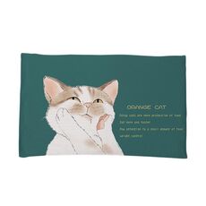 Tappetino per il bagno in terra di diatomee, assorbente, ad asciugatura rapida, antiscivolo, morbido, stile: simpatico gatto arancione (52 x 32 cm)
