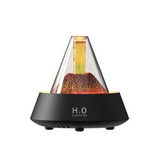 Umidificatore per aromaterapia con lava vulcanica da 80 ml con luci colorate, alimentazione tramite spina USB (nero)