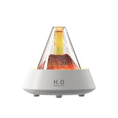 Umidificatore per aromaterapia con lava vulcanica da 80 ml con luci colorate, alimentazione tramite spina USB (bianco)