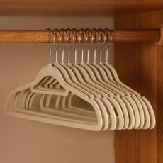 10 pezzi/confezione 41 cm floccaggio appendiabiti antiscivolo senza traccia appendiabiti gancio (beige)