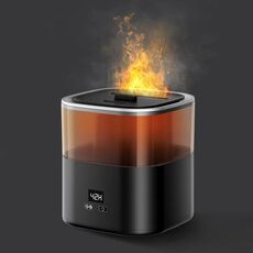 JSQ-58 1.1L grande capacità display digitale umidificatore a fiamma atomizzazione, colore: nero argento (spina USA)