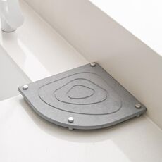 Tappetino per asciugatura del piano di lavoro del bagno Diatomite Tappetino assorbente per l'acqua ad asciugatura rapida a forma di ventaglio, Colore: S05 Grigio scuro (21x21 cm)