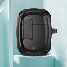 Custodia protettiva per auricolari con interruttore e gancio per Google Pixel Buds 2 (nero)