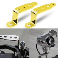 2 pezzi Multifunzione Modifica moto Accessori Accessori retrovisore Specchio Lampada Staffa (oro)