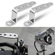 2 PCS Multifunzione Modifica moto Accessori Accessori retrovisore Staffa della lampada (argento)