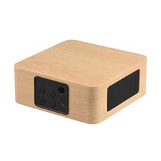 Q1A Bluetooth 4.2 Mini altoparlante Bluetooth a doppia tromba in legno (struttura in legno giallo)