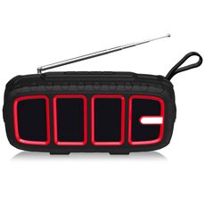 NUOVOXING NR-5018FM Altoparlante Bluetooth portatile esterno con antenna, supporta la chiamata a mani libere / scheda TF / disco FM / U (nero + rosso)