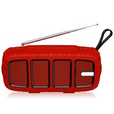 NUOVOXING NR-5018FM Altoparlante Bluetooth portatile esterno con antenna, supporta la chiamata a mani libere / scheda TF / disco FM / U (rosso + nero)