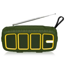 NUOVOXING NR-5018FM Altoparlante Bluetooth portatile esterno con antenna, supporto per la chiamata a mani libere / scheda TF / disco FM / U (verde + giallo)