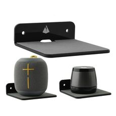 Staffa di stoccaggio della parete dell altoparlante Bluetooth Staffa del comodino del custodia del telefono (nero)