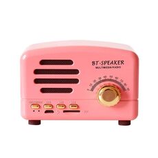 BT01 Retro Bluetooth Wireless Mini Altoparlante Portatile Supporto per radio TF (rosa)