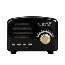 BT01 Retro Bluetooth Wireless Mini Altoparlante Portatile Supporto radio TF (nero)