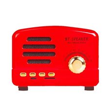 BT01 Retro Bluetooth wireless Mini Altoparlante Portatile Supporto radio TF (rosso)