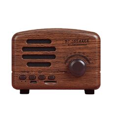 BT01 Retro Bluetooth Wireless Mini Altoparlante Portatile Supporto radio PARTE TF (grano in legno)