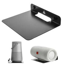 Staffa metallica di stoccaggio universale per muro per altoparlante Bluetooth, Dimensione: 15,5 x 13 x 3 cm (nero)