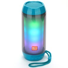 T&G TG643 Altoparlante Bluetooth wireless per subwoofer impermeabile portatile con luce a LED (azzurro)