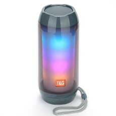 T&G TG643 Altoparlante Bluetooth wireless per subwoofer impermeabile portatile con luce a LED (grigio)