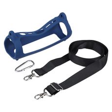Custodia in silicone portatile per altoparlante Bluetooth JBL Flip 6 con tracolla (blu)