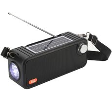 T&G TG637 Altoparlante Bluetooth wireless portatile da esterno a energia solare con slot per scheda FM / torcia / TF (nero)
