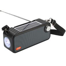 T&G TG637 Altoparlante Bluetooth wireless portatile da esterno a energia solare con slot per scheda FM / torcia / TF (grigio)