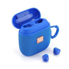 T&G TG809 Altoparlante portatile wireless esterno 2 in 1 e auricolari Bluetooth Mini TWS (blu)