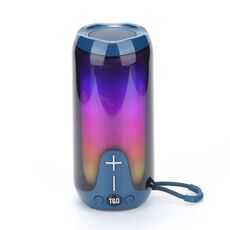 T&G TG651 Altoparlante Bluetooth wireless LED portatile Subwoofer TWS esterno (blu)