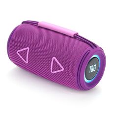 T&G TG-657 Subwoofer stereo portatile wireless 3D Altoparlante Bluetooth Supporto FM / Luce d'atmosfera LED (Viola)