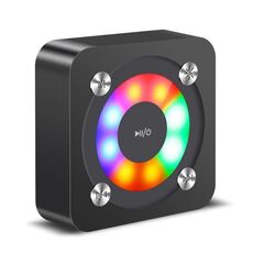 Altoparlante stereo portatile Bluetooth A9 con microfono e luce integrati, supporto per chiamate in vivavoce e scheda TF e ingresso AUX, distanza Bluetooth: 10 m (nero)