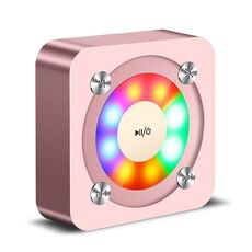 Altoparlante stereo Bluetooth portatile A9 con microfono e luce integrati, supporto per chiamate in vivavoce e scheda TF e ingresso AUX, distanza Bluetooth: 10 m (oro rosa)