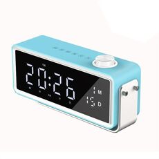 Altoparlanti Bluetooth con sveglia a specchio AEC K5 con supporto per luce LED TF / FM (blu)