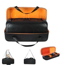 Per JBL Partybox On-The-Go Custodia rigida antiurto in EVA Custodia per il trasporto con borsa per microfono (nero + arancione)