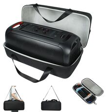 Per JBL Partybox On-The-Go Custodia rigida antiurto in EVA Custodia per il trasporto con borsa per microfono (nero + grigio)