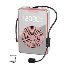 Amplificatore microfono didattico portatile ZXL-H3 con display temporale, specifiche: versione cablata (oro rosa)
