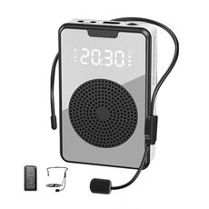 Amplificatore microfono didattico portatile ZXL-H3 con display temporale, Specifiche: versione wireless (nero)