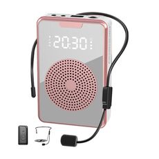 Amplificatore per microfono didattico portatile ZXL-H3 con display temporale, specifiche: versione wireless (oro rosa)