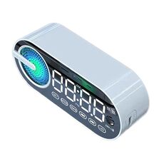 RBT-G30 Subwoofer a luce colorata a specchio Sveglia Bluetooth Audio, spec: versione vocale (bianco)