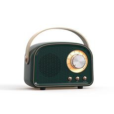 DW21 Vintage Radio BT Speaker Support TF Card/U Disk to Play (verde scuro)