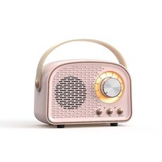 DW21 Vintage Radio BT Speaker Support TF Card/U Disk to Play (Rosa)