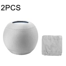 2 PCS Per Homepod Mini Smart Speaker Copertura Antipolvere Tessuto Elasticizzato Copertura di Protezione Audio (Grigio Chiaro)
