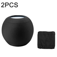 2 PCS Per Homepod Mini Smart Speaker Copertura Antipolvere Tessuto Elasticizzato Copertura di Protezione Audio (Nero)