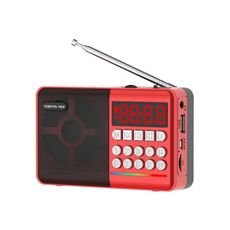 TEMEIYIN Scheda display digitale a LED Altoparlante radio Bluetooth Lettore portatile per esercizi mattutini, colore: rosso con luce