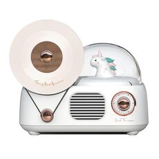 Y02 Giradischi in vinile retrò Altoparlante Bluetooth senza fili Luce ambientale Aromaterapia Audio Bluetooth (bianco)