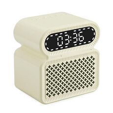 Sveglia da tavolo Altoparlante Bluetooth Doppio altoparlante Audio per computer ad alta potenza (giallo chiaro)