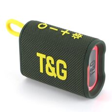 T&G TG396 Altoparlante Bluetooth impermeabile ambientale portatile da esterno con luce RGB IPX7 (verde militare)